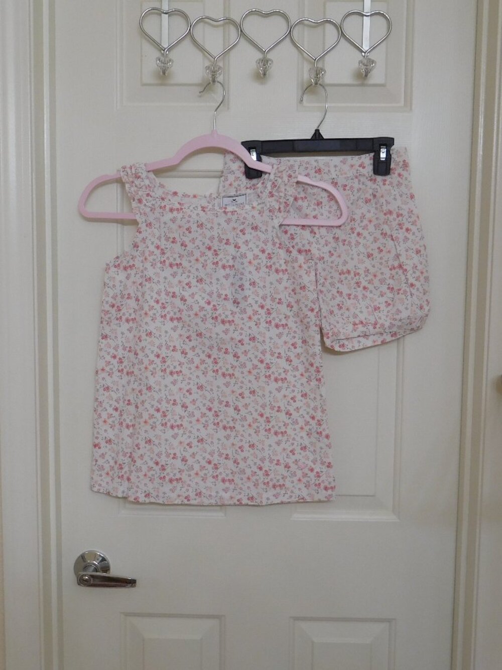 NWT 2pc Petite Plume Pink Floral Top & Shorts Pajamas sz 10